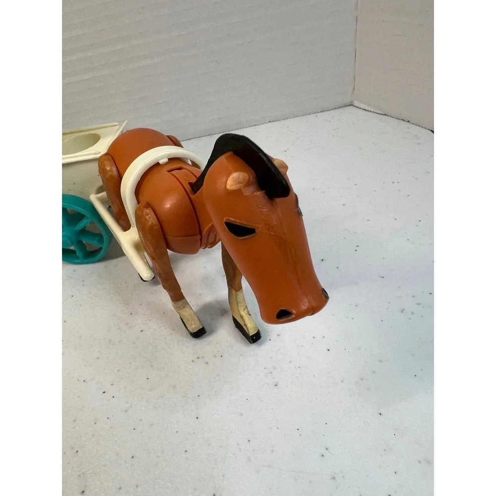Vtg 1974 Fisher Price Little People Castle Queen Wood Body Carriage Horse Lot